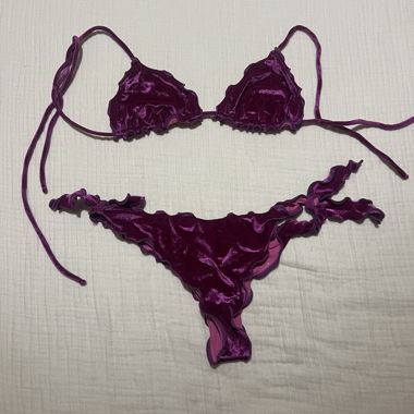 Set bikini velluto viola