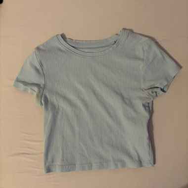 Light Blue Ribbed T-Shirt