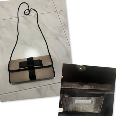 Clutch elegant mit Masche - gold/schwarz