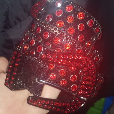 Ceinture rouge à strass