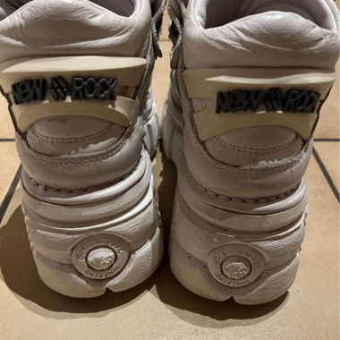 New Rock baskets à plateforme blanches