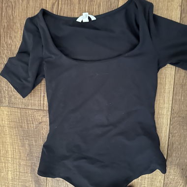 Black Short-Sleeved Bodysuit