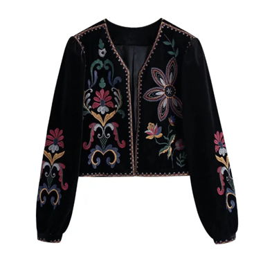 Floral embroidered jacket