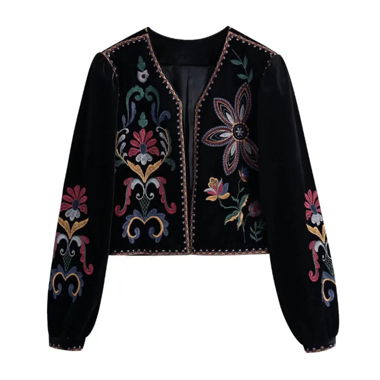 Floral embroidered jacket