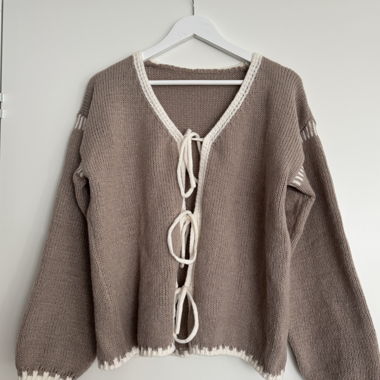 Strickcardigan mit Bindeband