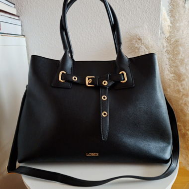 Black vegan leather tote bag - L.Credi