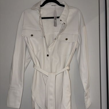 Camicia in ecopelle bianca
