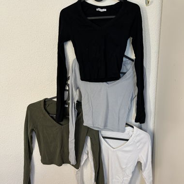 Set da 4 long sleeve Bershka taglia S