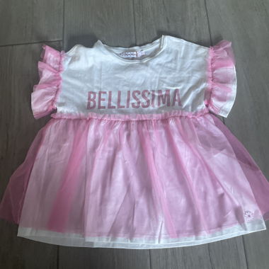 Girl's white and pink dress "BELLISSIMA"