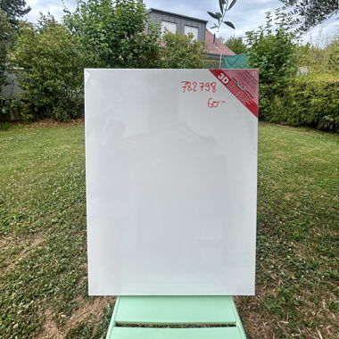 Two White Canvases on Stretcher Frames 60 by 80 cm