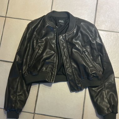 ZARA Schwarze/braune Bomberjacke