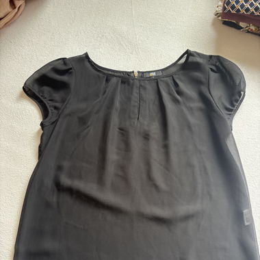 Bluse Schwarz/Durchblickend