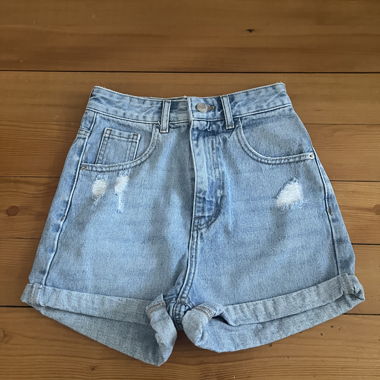 Blue denim shorts