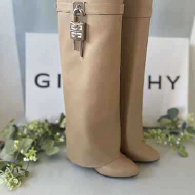 Givenchy Shark Lock Boots Schuhe Camel