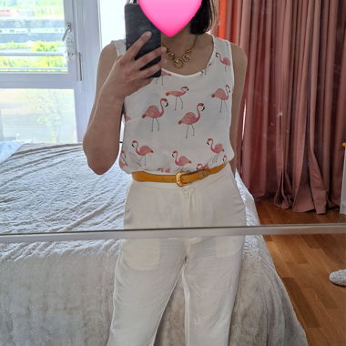 Haut Hailys flamants roses – taille M – peu porté