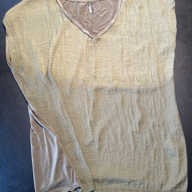Olive green sleeveless V-neck top