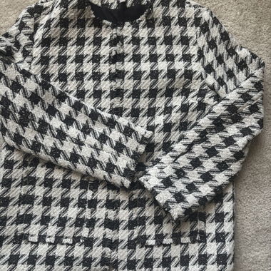 H&M Karojacke schwarz weiss