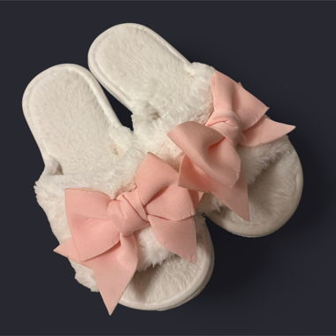Slides house slippers with bow