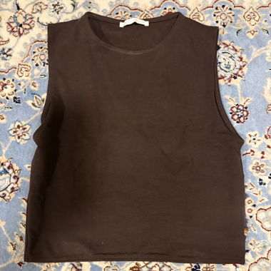 Top Zara marrone senza maniche