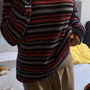 Gestreifter Strickpullover M