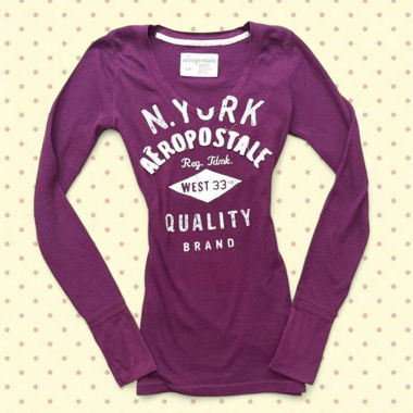 Rara camicia vintage Aeropostale viola a maniche lunghe