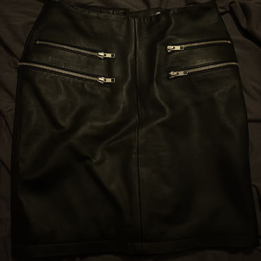 Selected Femme black faux-leather skirt