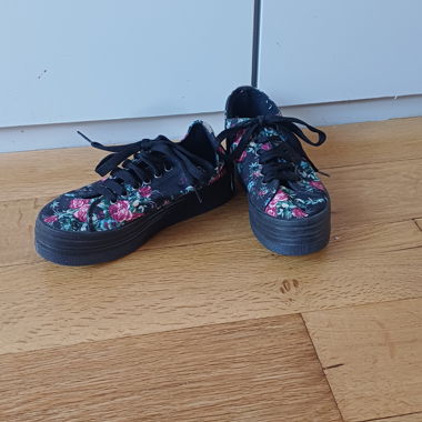 Black Floral Sneakers