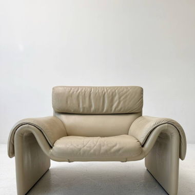 Elfenbeinfarbener Sessel von De Sede DS-2011/01