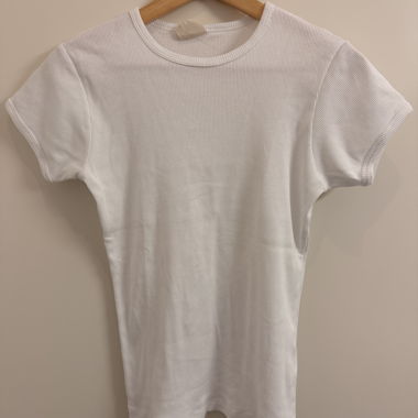 T-shirt côtelé blanc de Lamarel