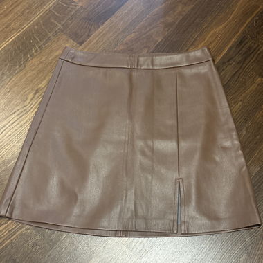 Brown faux-leather skirt