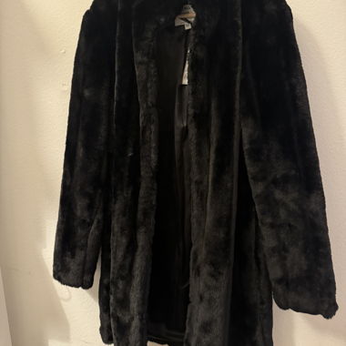 Black Faux Fur Coat
