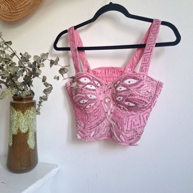 Top bustier con perline