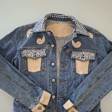 Veste en jean ornée