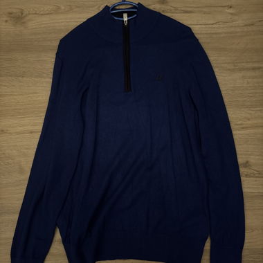 Maglione blu scuro con zip