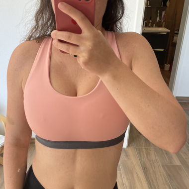 Pink sports bra
