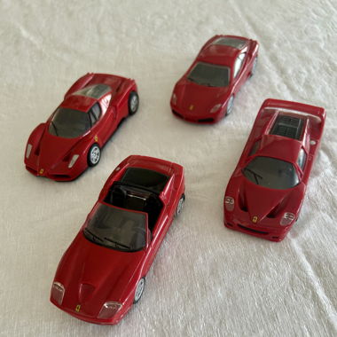 Set of 4 Ferrari toy cars