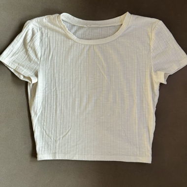 Ribbed White T-Shirt