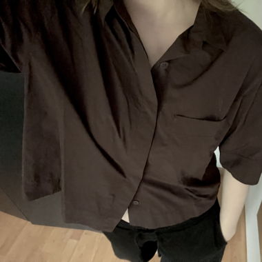 Camicia Uniqlo marrone con bottoni