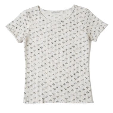 White T‑Shirt with Floral Pattern