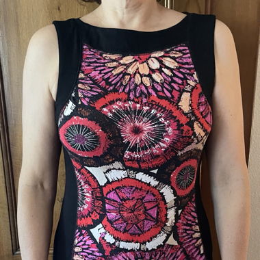 Robe imprimée rouge-rose
