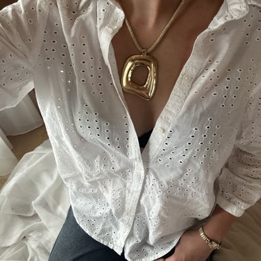 Camicia bianca Cecile con broderie