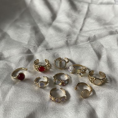 Set de bagues dorées
