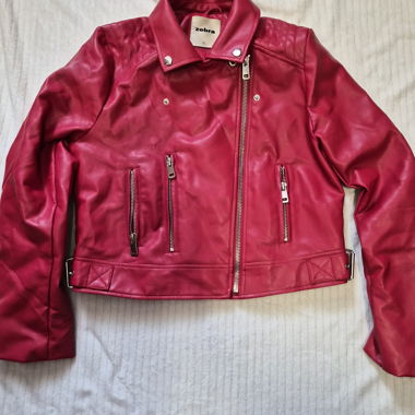 Pink faux leather jacket