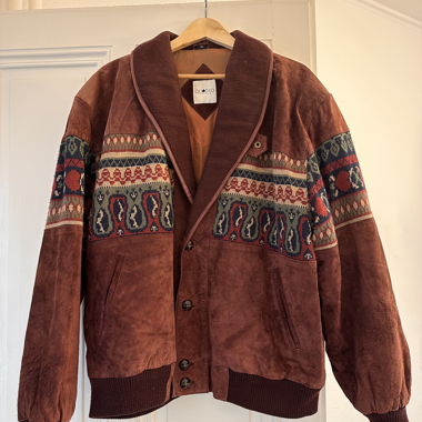 Giacca Vintage in camoscio Quadro