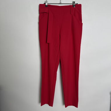 Red tailored trousers