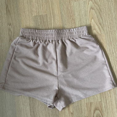 Shorts côtelés beige
