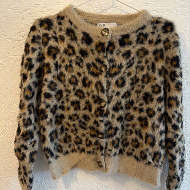 Veste en tricot ZARA motif léopard