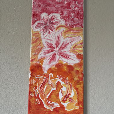 Acrylbild mit Blütenmotiv