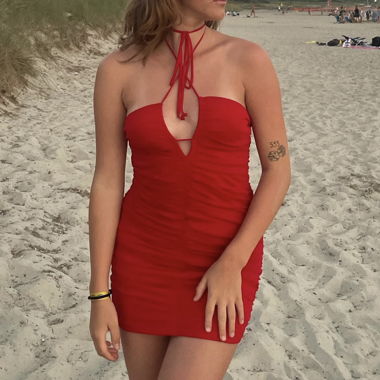 red dress