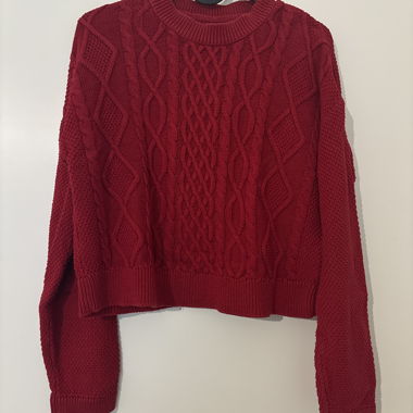 Pull rouge en coton